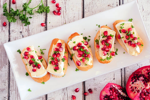 Brie and Pomegranate Crostini
