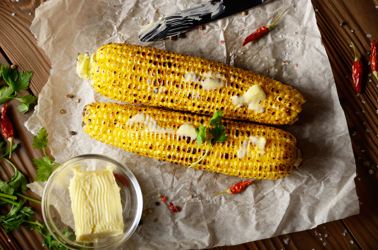 Grilled Corn with Hot Honey Butter