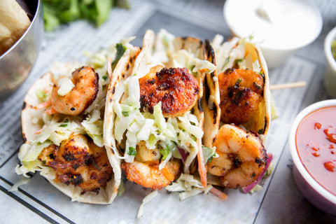 Hot Honey and Lime Shrimp Tacos
