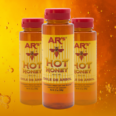 AR’s® Hot Southern Honey, CHILE DE ARBOL (Mild) 12 Oz. - 3  PACK